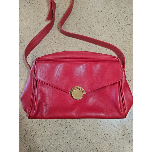 Paloma Picasso Handbags - Vintage Paloma Picasso Red Leather Crossbody Bag Gold Hardware Made in Italy